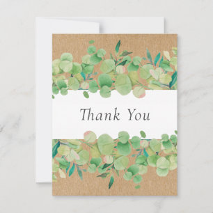 Rustik Kraft Affärs Eucalyptus Blommig Tack Kort