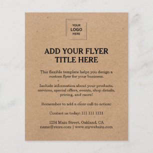 Rustik Kraft Affärsvarumärkesfolderdesign Flygblad