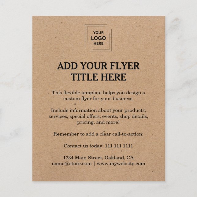 Rustik Kraft Affärsvarumärkesfolderdesign Flygblad (Framsidan)