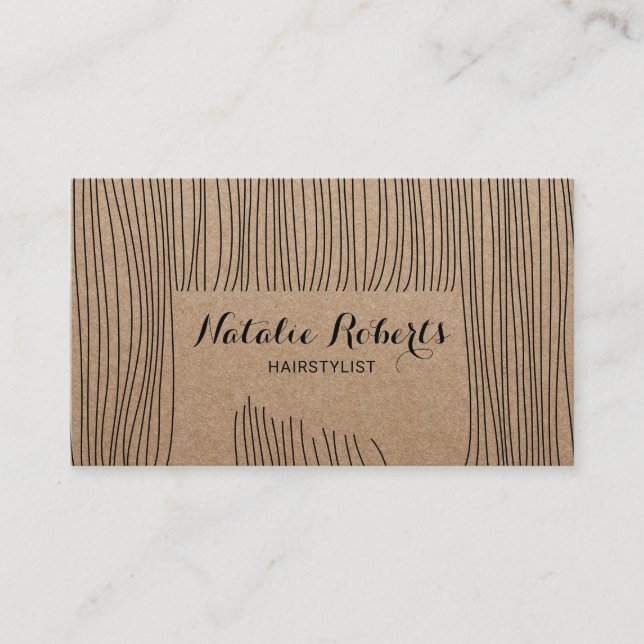Rustik Kraft Anpassningsbar Hair Färg Hair Stylist Tidsbeställning Kort (Framsida)