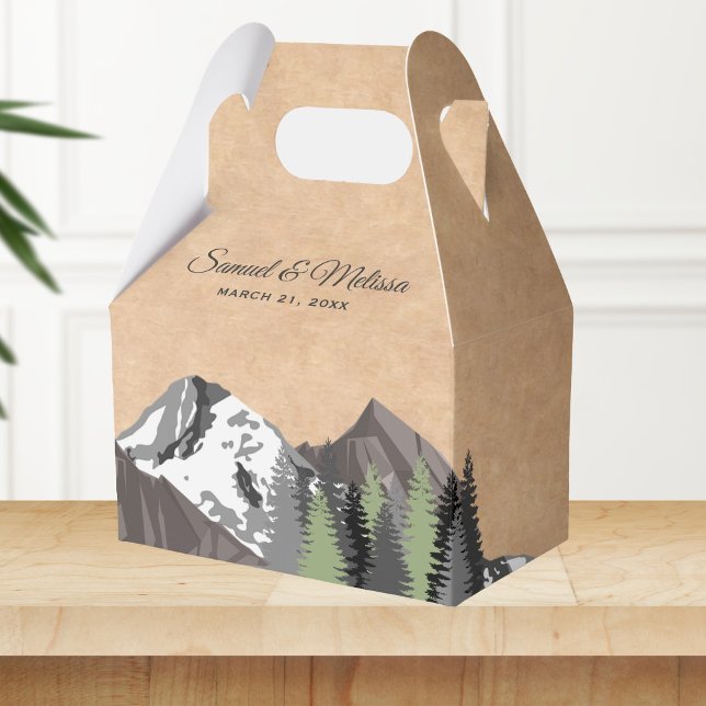Rustik Kraft Bergskogsbröllop Presentaskar (Skapare uppladdad)