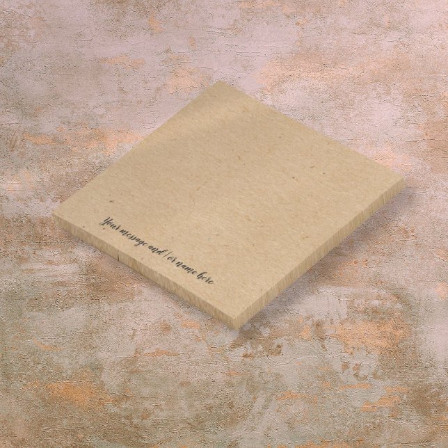 Rustik Kraft Boho Pappersstil Personlig Post-it Block (Rustic Kraft Boho Paper Style Personalized Post-it Notes)