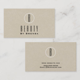 Rustik Kraft Brun Minimal Naturlig Monogram Logoty Visitkort