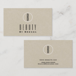 Rustik Kraft Brun Minimal Naturlig Monogram Logoty Visitkort