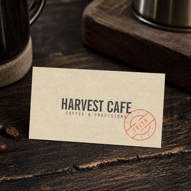 Rustik Kraft Café Koffeeshop Visitkort (Skapare uppladdad)