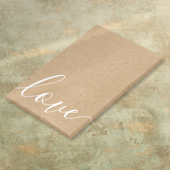 Rustik Kraft Elegant Modernt Skriptmeddelande Post-it Block (Rustic Kraft Elegant Modern Script Message Post-it Notes)
