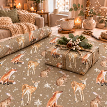 Rustik Kraft Elegant Vinter Djur Snöflingor