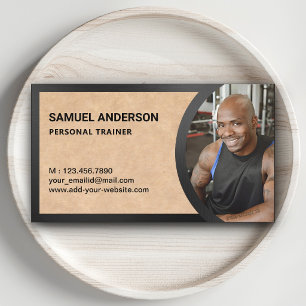 Rustik Kraft Fitness Personlig Tränare Foto Visitkort