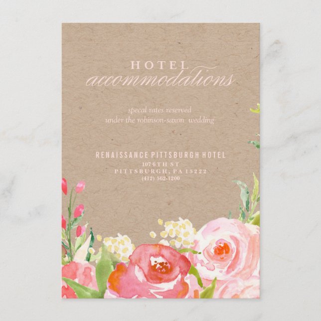 RUSTIK KRAFT FLIKANDE BLOMMOR hotellkort Tilläggskort (Framsida)