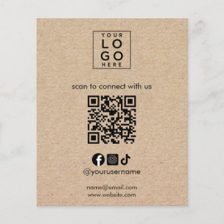 Rustik Kraft Företag Sociala Medier QR-kod Logotyp Flygblad