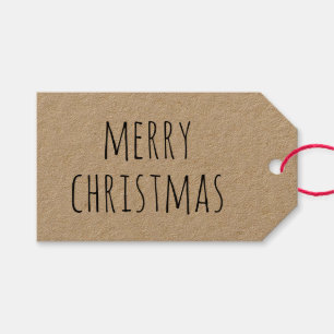 Rustik Kraft God Jul Holiday Minimalist Presentetikett