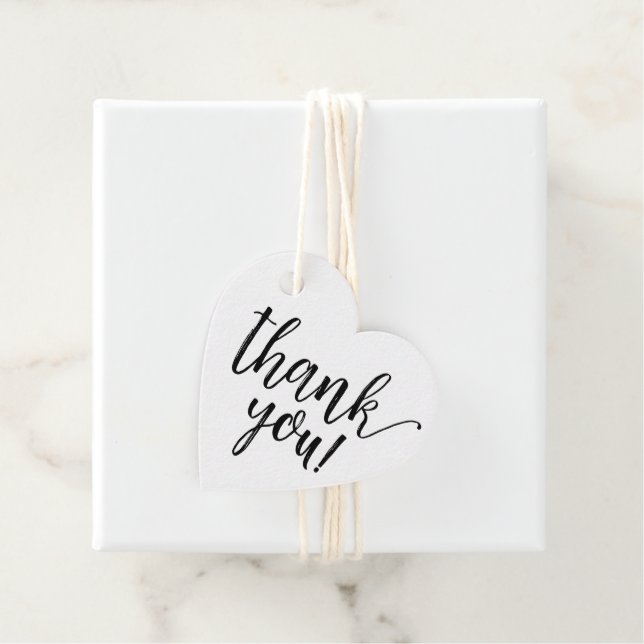 Rustik Kraft Hjärt Bröllopsfest Tack Script Gåvor Etiketter (På plats)