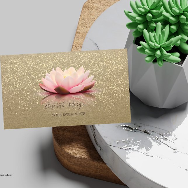 Rustik Kraft,Lotus,Guld Konfetti Lotus Visitkort (Skapare uppladdad)