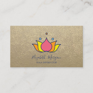 Rustik Kraft,Lotus,Guld Konfetti Lotus Visitkort