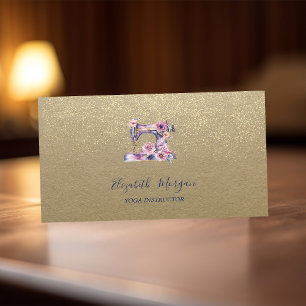 Rustik Kraft,Lotus,Guld Konfetti Symaskin Visitkort