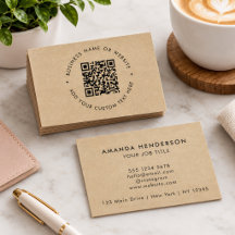 Rustik Kraft QR-kod Branded Ren Minimalistisk