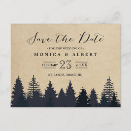 Rustik Kraft Tallskog Spara Datum Meddelande Vykort