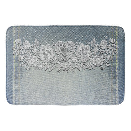 Rustik Kraft & Vitt Spetsigt Lacy Farmhouse Badrumsmatta