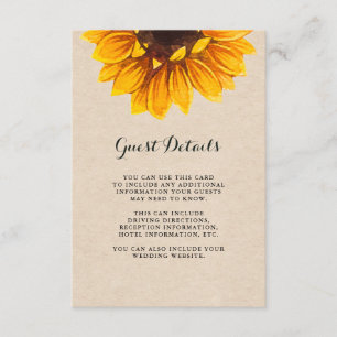 Rustik kraftlook med blommiga gäst detaljer tilläggskort