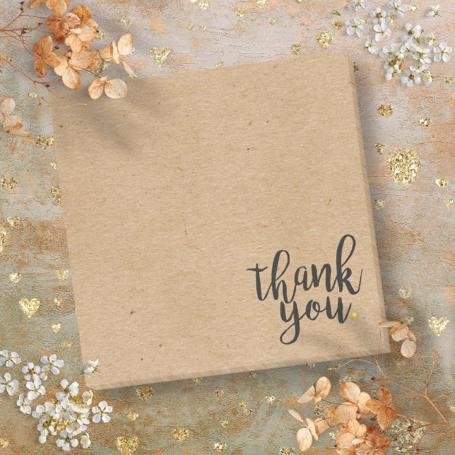 Rustik kraftpapperstil tack post-it block (Rustic Kraft Paper Style Thank You Post-it Notes)