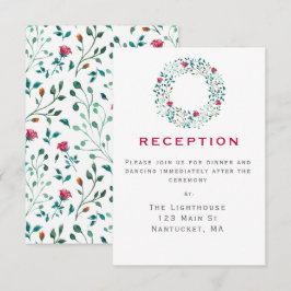 Rustik Krans Med Grönt | Bröllopsfest Kort