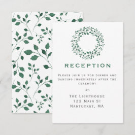 Rustik Krans Med Grönt | Bröllopsmiddags Kort
