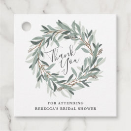 Rustik krans tack för möhippan gåvor etiketter