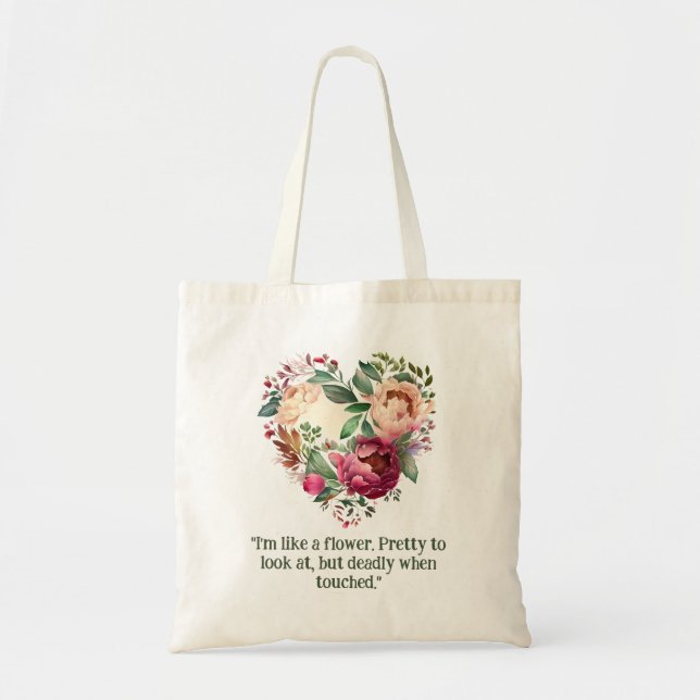 Rustik krans Tote Bag för Nature Älskare Peonies Tygkasse (Framsidan)