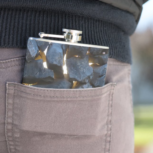 Rustik kroatisk stenväggfotografi fickplunta (In Situ)