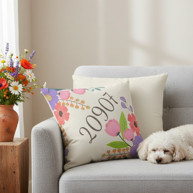 Rustik kudde med postnummer 16x16 kastkudde (Rustic 16x16 pillow for couch.)