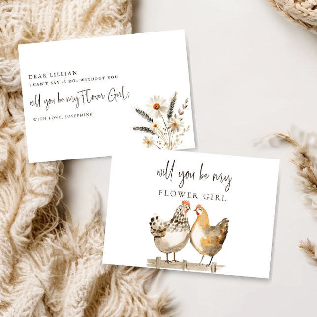 Rustik Kyckling Var Min Florist Tjej Förslags Kort (Skapare uppladdad)