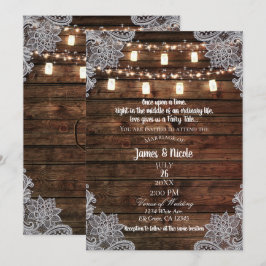 Rustik Lada Trä & Murade Krukor Bröllop Inbjudningar