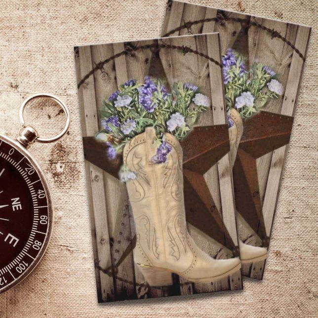 rustik lada trä vildblomma västlig landsbygd cowbo visitkort (rustic barn wood wildflower Western country cowboy Business Card)