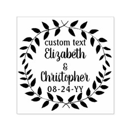 Rustik lagerkrans Enkel Bröllopsceremoni på Landsb Självfärgande Stämpel