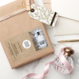 Rustik Lägg till Logotypens Anpassningsbar Text Fo Rektangulärt Klistermärke