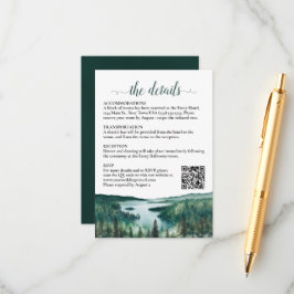 Rustik Lake Tahoe Bröllopsdetaljer QR-kod Tilläggskort