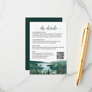Rustik Lake Tahoe Bröllopsdetaljer QR-kod Tilläggskort