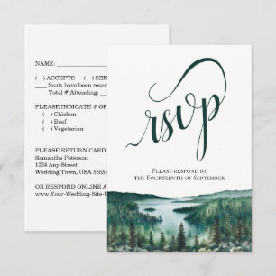 Rustik Lake Tahoe Elegant Bröllopsskrift OSA Kort