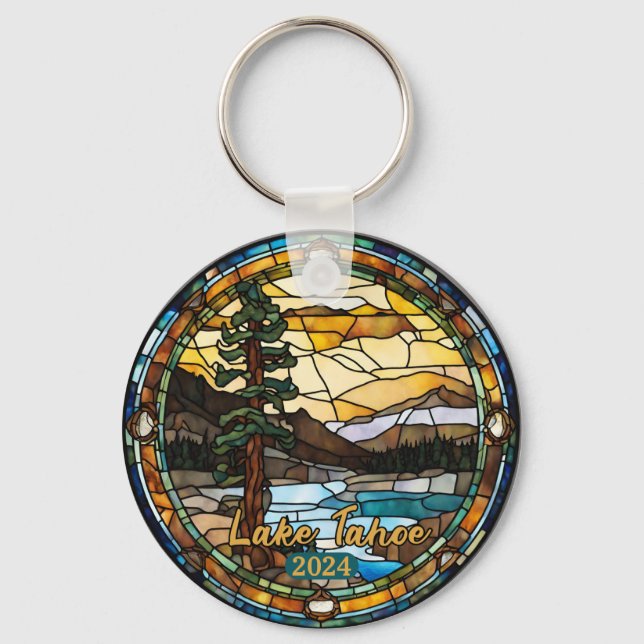 Rustik Lake Tahoe Kalifornien Nyckelring (Framsida)