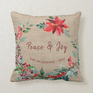 Rustik land blommigt - krandspill kudde