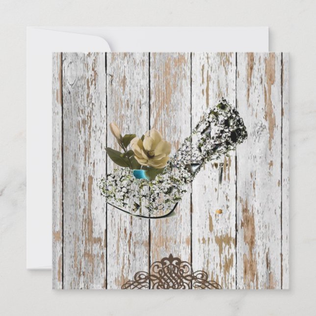 Rustik land lada (bröllop) inbjudningar (Framsida)