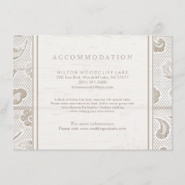 Rustik landlig bröllopsinredning med spets trä tilläggskort