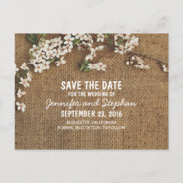 Rustik landlig burlap Spara datum Meddelande Vykort