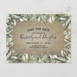 Rustik landlig grönska ram Spara datum Meddelande Vykort