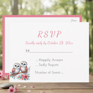 Rustik Landlig Skog Boho Uggla Bröllop RSVP Vykort