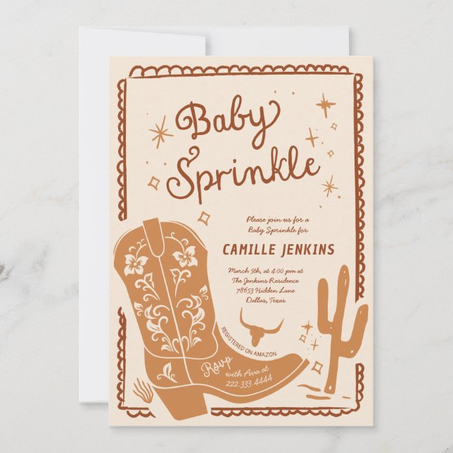 Rustik landsby-inbjudan till babyboy-sprinkle inbjudningar (Framsida)