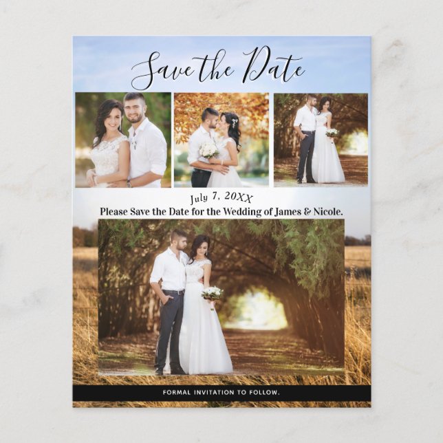 Rustik landsbygd bröllopsfotografi Save the Date (Framsida)