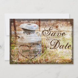 Rustik Landsbygd Vintage Mjölkbur Bröllopsdatum Inbjudningar