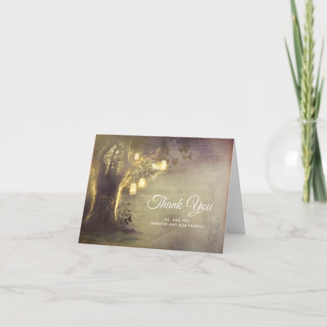 Rustik landsbygdskärlek Träd Bröllop Tack (Framsida)