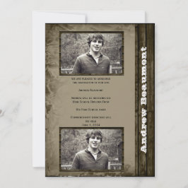 Rustik landsbygdskollfoto examensfirande meddelande